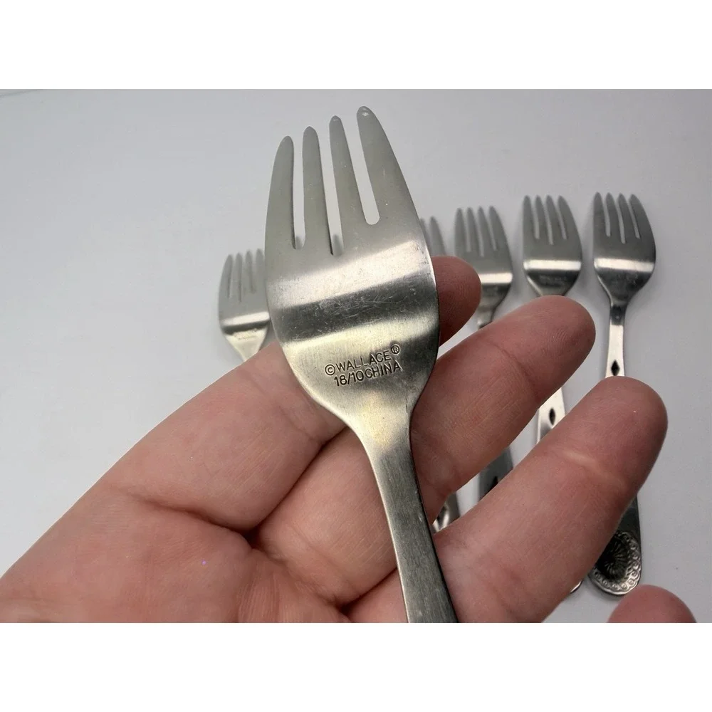 Wallace Taos Stainless Steel Dinner Forks Set Of 8 China 18/10 Southwest